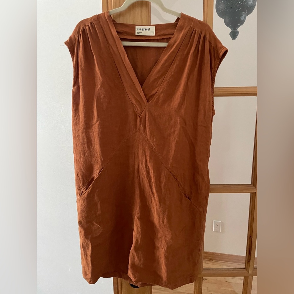 Eve Gravel made in Montreal linen dress with pockets size large